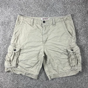 Arizona Shorts Mens 36 Beige Cargo Button Pockets Y2K Skate Surf Cotton 9" - Picture 1 of 12