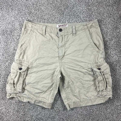 Arizona Shorts Mens 36 Beige Cargo Button Pockets Y2K Skate Surf Cotton 9" - Image 1 of 4