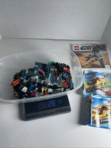 LEGO Lot 1 lbs Bulk Bricks Star Wars Minecraft City Mixed Parts Plus Manual - Picture 1 of 19