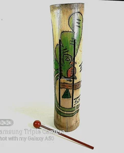 Vintage Handcrafted  Bamboo Tone Block  15" Percussion Instrument & Mallet - Picture 1 of 9