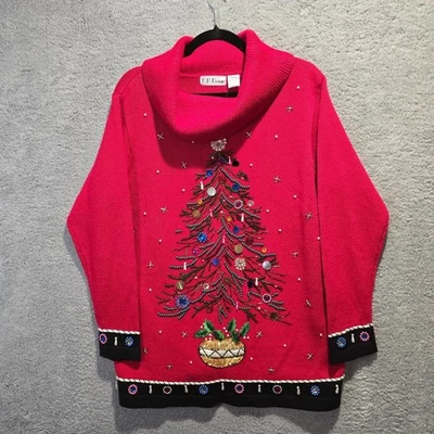 B.P. DISEÑO NAVIDAD SUÉTER LENTEJUELAS MANGA LARGA CAPUCHA CUELLO TALLA L NUEVO CON ETIQUETAS Foto 1 de 4