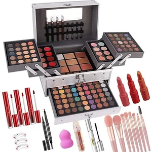 Makeup Kit For Professional Makeup Shadows Glitter Blush Brushes Women - Picture 1 of 4
