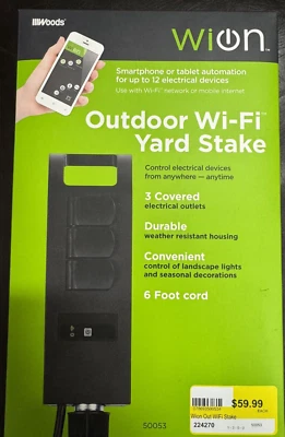 WiOn EXTERIOR WI-FI SMARTPHONE CONTROL ESTACA ENCHUFE TIRA DE ALIMENTACIÓN TEMPORIZADOR VACACIONES Foto 1 de 4