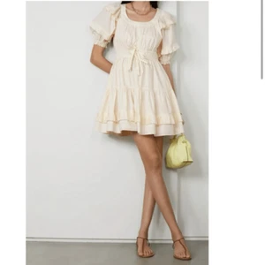 Ulla Johnson Naomi Puff Sleeve Cotton Ruffle Dress Size 12 cream white - Picture 1 of 12