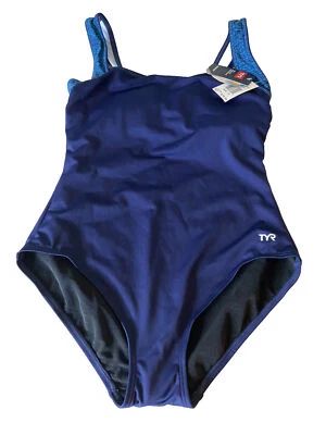 Traje de baño TYR para mujer Mantra cuello cuadrado controlfit de una pieza talla 14 azul nuevo con etiquetas Foto 1 de 4