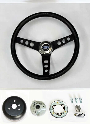 1978 - 1991 Ford F100 F150 F250 F350 Bronco 13 1/4" classic black steering wheel - Image 1 of 4