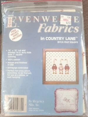 Regency Mills Evenweave Fabrics Country Lane BRICK RED SQUARE 16"x16" - Image 1 of 3