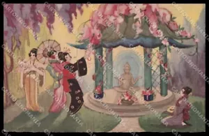Künstler signiert Chiostri Art Deco Geisha Japan Ballerini Serie 318 Teile ZG4936 - Bild 1 von 2