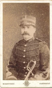 Photo ancienne CDV Portrait militaire Officier 153 ème Photo Rabourdin Parthenay - Imagen 1 de 1