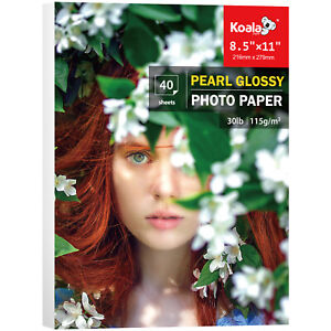 Koala Pearl Glossy Thin Photo Paper 8.5x11 30lb for Inkjet + Laser, DIY Chip Bag