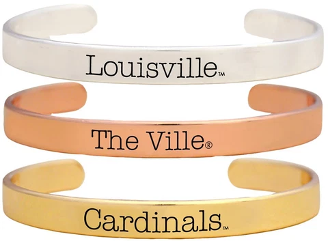 Louisville Cardinals The Ville Tri Tone Bangle Bracelet Set Choose 1 or all 3 UL Cover