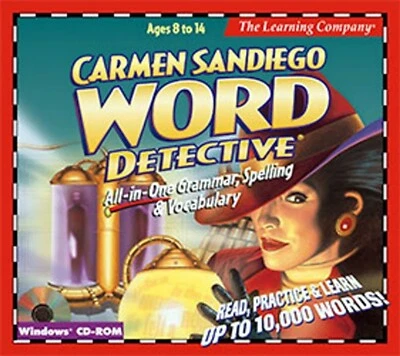 Carmen San Diego Word Detective Ages 8-14 PC 32-bit Software Sealed New - Image 1 of 2