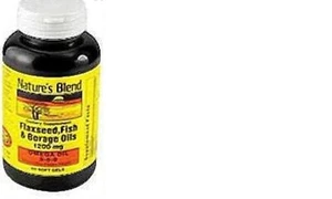 Nature's Blend Flaxseed Fish & Borage Oil Supplement Softgels Gluten Free 60 ct - Picture 1 of 3