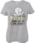 Casper The Friendly Ghost Come Out And Play Girly Tee Damen T-Shirt Heather-Grey