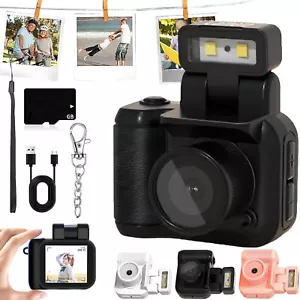 Mini 1080p HD Retro Camera,Tiny Keychain Camera, 1.44 in Screen, 90° Flip Flash - Picture 1 of 10
