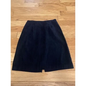 Clio Petites women's vintage black suede side zip back slit short skirt size 6 - Picture 1 of 8