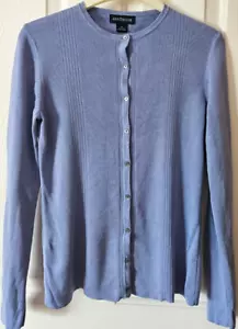 Ann Taylor Womens Sweater Shirt Size S Lavender 100% Silk Long Sleeves Button Up - Picture 1 of 7