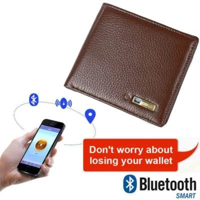 Herren RFID Echtleder Smart Bluetooth Geldbörse Anti Lost Locator Finder GPS Tasche - Bild 1 von 4