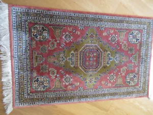 Orientteppich handgeknüpft Ghoum Seide 94 x 58 cm von ca. 1980 Top-Zustand - Bild 1 von 5