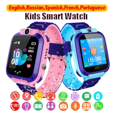 Kinder Smartwatch Kamera SOS GPS Tracker SIM Telefonuhr Wasserdicht Armbanduhr - Bild 1 von 4