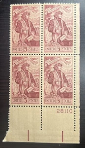 5 Cent Stamps. Vintage US Postage Block  700TH ANNIVERSARY DANTE #1268. MNH - Picture 1 of 4