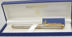 Waterman Gentleman Sterling Silver Barley Fountain Pen w/Saudi Arabia Logo Top - Picture 1 of 7