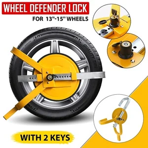 Wheel Defender Clamp Wheel Lock Extendable Anti Theft Lock Heavy Duty 13''-15'' - Picture 1 of 11