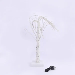 2 ft White Battery Operated LED Fairy Lighted Artificial Birch Tree Party Events - Picture 1 of 9