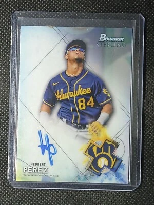 Hedbert Perez 2021 Bowman Sterling On Card Auto Milwaukee Brewers - Image 1 of 2