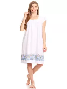 00124 Women Nightgown Sleepwear Pajamas Woman Short Sleeve Sleep Nightshirt - Picture 1 of 17