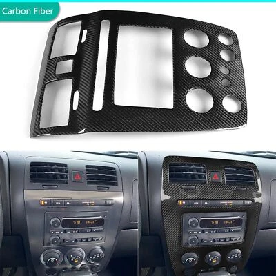 Consola central de fibra de carbono seca real cubierta de panel de CD de CA para Hummer H3 06-10 Foto 1 de 4
