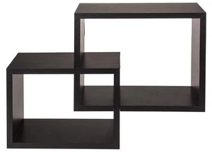 Wandregal aus Holz Wandboard Regal Hängeregal Wandregalset Schwarz 2er Set - Picture 1 of 4