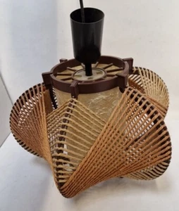 F1-AD 60er Sisal Pendelleuchte Mid CENTURY 50ER Deckenlampe Lampe 1960er Leuchte - Bild 1 von 12