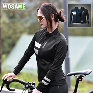 Chaqueta de ciclismo WOSAWE de invierno térmica polar para mujer a prueba de viento Top abrigo transpirable - Imagen 1 de 9