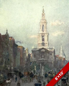 ST MARY LE STRAND CHURCH 1900'S OLD LONDON ENGLAND BRITISH ART REAL CANVAS PRINT - Imagen 1 de 4