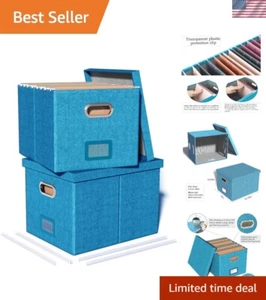 Durable Foldable File Storage Box Set - Space-Saving Organizers for Work & Home - Picture 1 of 9