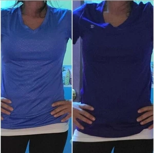 2 camisetas deportivas campeonas azules pequeñas para mujer - Imagen 1 de 6