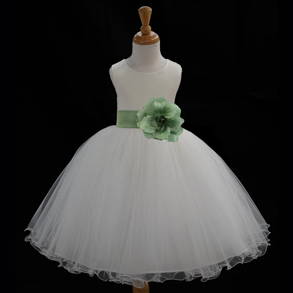 VESTIDO NIÑA FLOR MARFIL CONCURSO LONGITUD T BODA NOVIA 12m 18m 2 4 6 6X 8 10 12 Foto 1 de 1