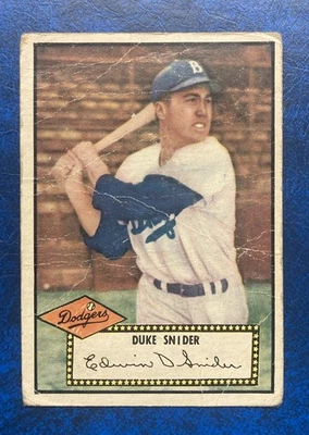 1952 Topps #37 Duke Snider (HOF) relleno trasero negro Foto 1 de 2