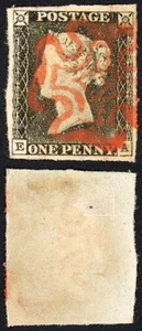 Penny Grey Black (EA) Plate 1a Very Fine Four Margin - Picture 1 of 1