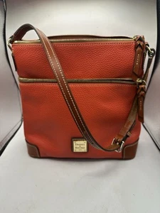 Dooney & Bourne ~ Schultertasche rostfarbener & brauner Besatz ~ genarbtes Leder, Hobo T3 - Bild 1 von 9