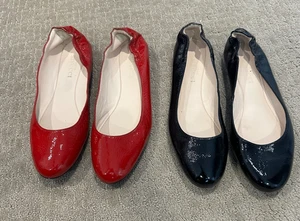 2 SESTO MEUCCI LACKLEDER ROT/SCHWARZ PAAR FLACHE GR. 11M - Bild 1 von 7