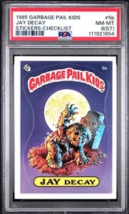1985 Garbage Pail Kids Set Break #5b Jay Decay Checklist PSA 8 NM MT - Picture 1 of 2