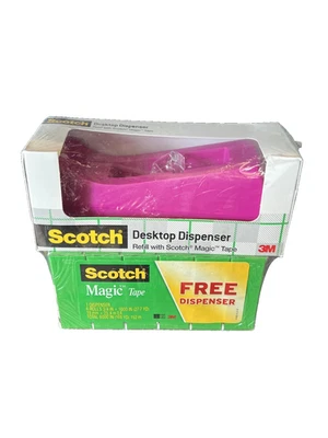 Dispensador de escritorio Scotch con 6 recargas Scotch Magic Tape - magenta Foto 1 de 4