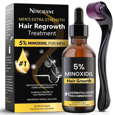 5% Minoxidil for Men Hair Regrowth, Beard Growth Kit, Extra Strength...  - Image 1 of 4