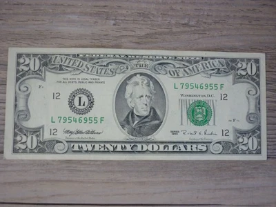 SERIES 1995 $20 DOLLAR BILL FEDERAL RESERVE NOTE UNCIRCULATED - Image 1 of 2