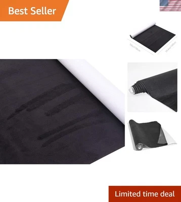 Black Self-Adhesive Microfiber Fabric - 39.4in x 59in for Car Interiors - Image 1 of 4