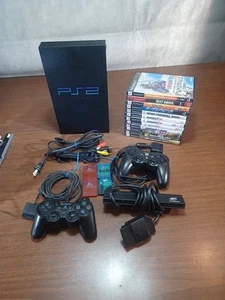 PS2 FAT CONSOLE BUNDLE With 12 Games Tested And Played ALL CABLES - Picture 1 of 15