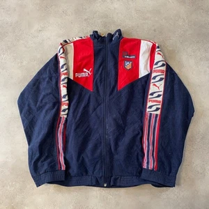 Chaqueta deportiva grande cortavientos Puma Atlético Madrid para hombre, azul marino  - Imagen 1 de 9