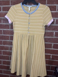 Matilda Jane Girls Amaya Waffle Dress Mustard Yellow 14 - Picture 1 of 8